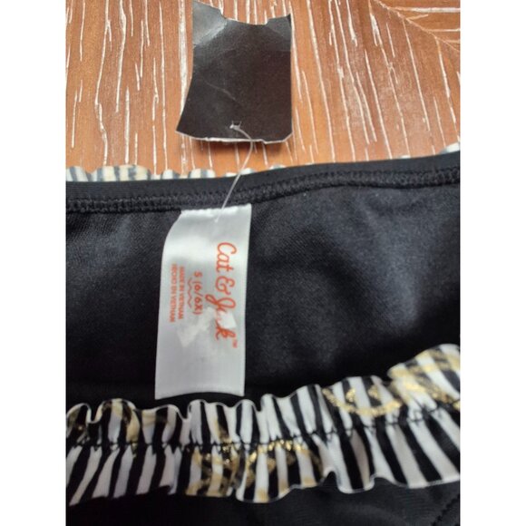Cat & Jack Black Bikini Bottom With Ruffle Trim Size S 6/6X - Picture 2 of 5